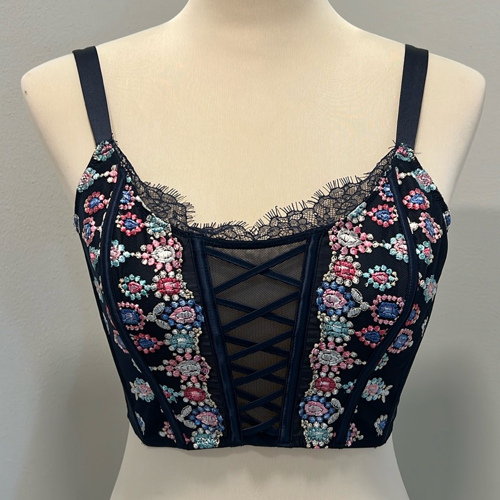 VICTORIA'S SECRET DREAM ANGELS UNLINED CORSET BUSTIER BRA TOP SIZE SMALL NWT